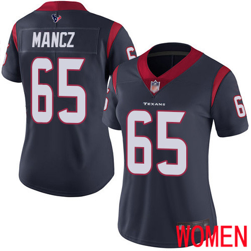 Houston Texans Limited Navy Blue Women Greg Mancz Home Jersey NFL Football 65 Vapor Untouchable